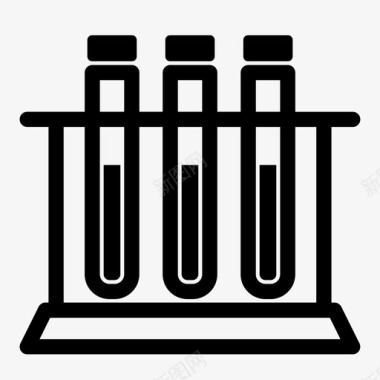 化学实验瓶试管化学实验室图标