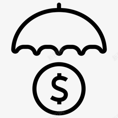 金融图标线性商业保险金融金钱图标