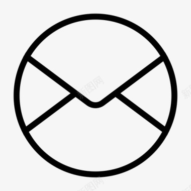 圆形时间轴信件电子邮件信封图标