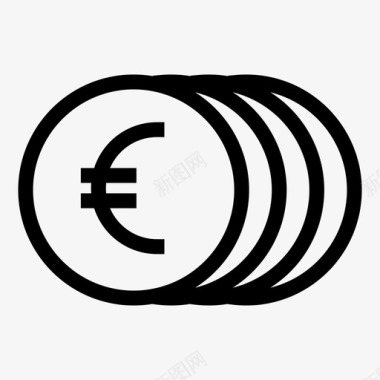 火焰欧元图标多硬币欧元分析商业图标