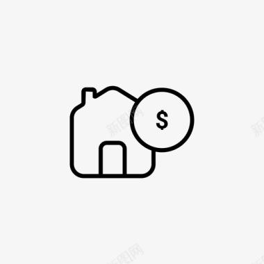 金融图标线性投资金融住宅图标