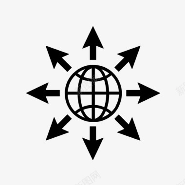 互联网箭头地球仪图标