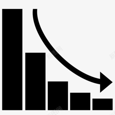 下降矢量下降图表图标