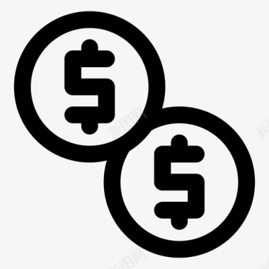 金融图标线性金钱货币美元图标