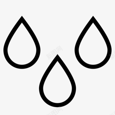 耕作农具降水水分雨水图标