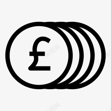 金融图标线性英镑分析商业图标