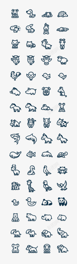 Vectorial Animals   Cute and simple vectorial animal icons icon素材