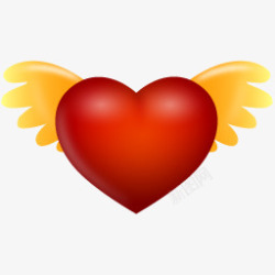 带翅膀的红心图标 icon com爱情图片素材