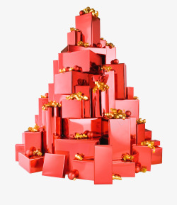 礼盒圣诞png元素  礼物盒 雪 飘带元素素材