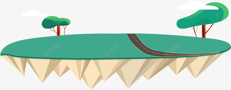 卡通小岛透明底背景PNG素材PSD素材png免抠素材_88icon https://88icon.com 素材 卡通 小岛 透明 背景