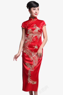 篇中国红美女旗袍   浪漫人生    人物素材女生素材