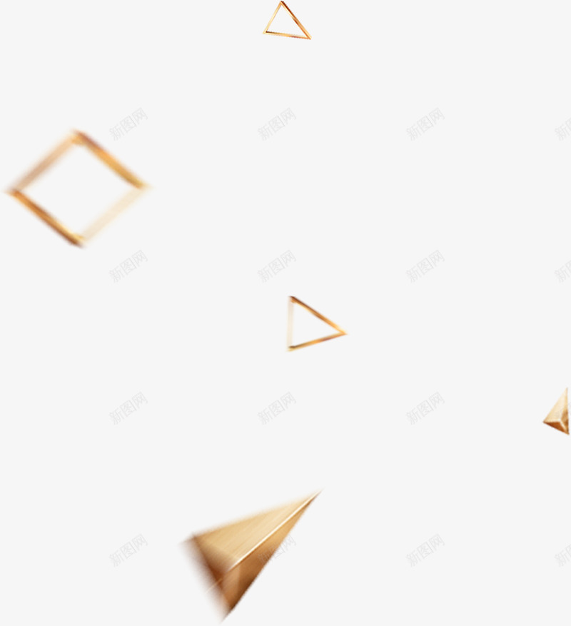 金色几何图漂浮素材png免抠素材_88icon https://88icon.com 金色 手绘 几何图形 四方框 三角形 三棱锥 卡通装饰 漂浮 素材 