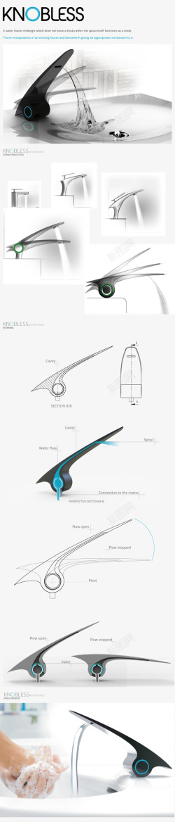 Knobless   A water faucet redesign which does not have a knobrather the spout itself functions as a 素材