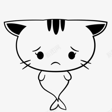 猫悲伤焦虑猫图标