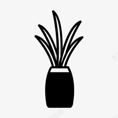 多汁仙人掌装饰植物叶子花瓶图标