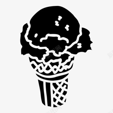 蛋筒冰淇淋甜点冰淇淋图标