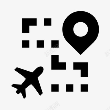 飞行路线飞机目的地图标