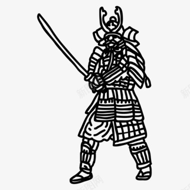 矢量武士武士盔甲战士图标