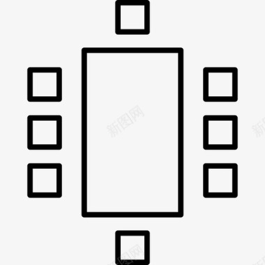 实物办公用品会议桌办公室人图标