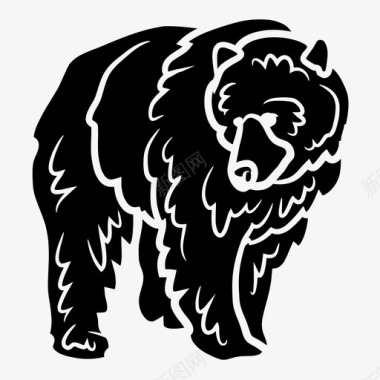 棕熊动物灰熊图标