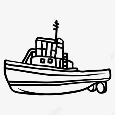 船拖船帆船船图标