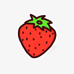 海报装饰透明卡通贴纸标签水果卡通水果草莓Sticker素材