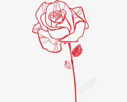 玫瑰花线稿花素材