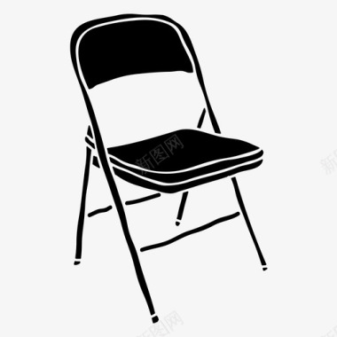 椅子钢折叠椅摔跤实心图标
