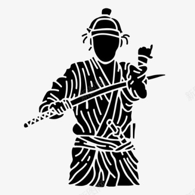 浪人战士武士图标