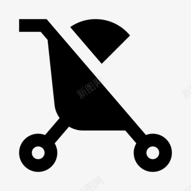 婴儿红婴儿车婴儿推车运输车图标