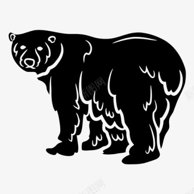 矢量北极北极熊动物哺乳动物图标
