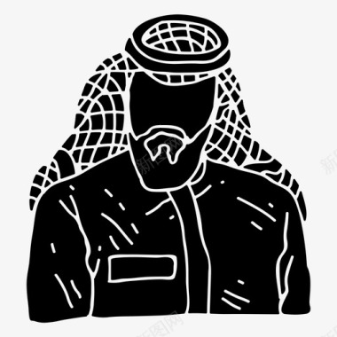 阿拉伯男人头巾克菲耶图标