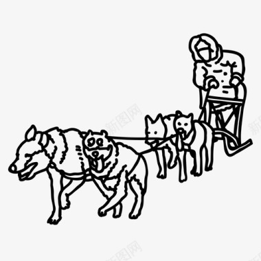 狗雪橇动物狗图标