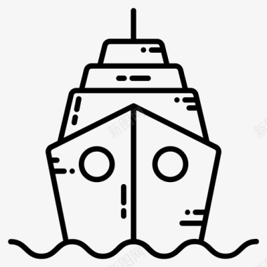 军舰军舰海洋运输图标