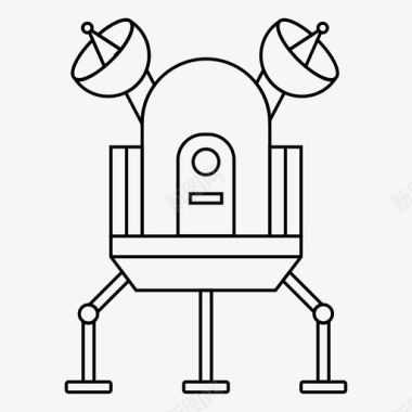 月球着陆器太空太空轮廓图标