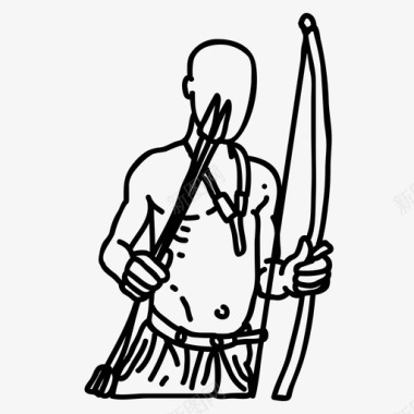 俾格米人部落人非洲部落弓箭手图标