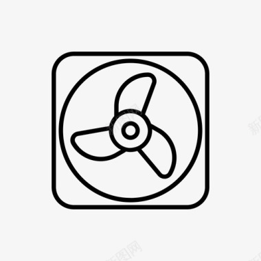 旋转风扇冷却器排气图标