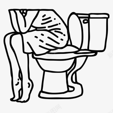 腹泻上厕所生病图标