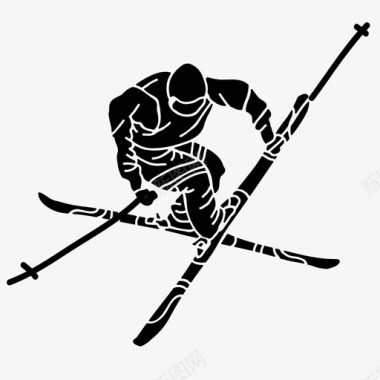 自由式滑雪极限运动冬季运动图标