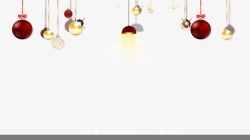 圣诞节系列免扣灯光铃铛装饰透明底素材