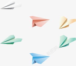 彩色3D立体纸飞机素材