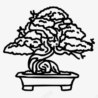 盆景植物花盆图标