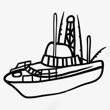 船渔船船帆船图标