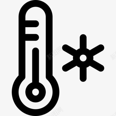 寒冷低温温度计摄氏度气候图标