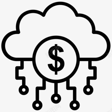 数字货币云流程图图标