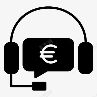 欧元图标银行客户关怀银行援助银行客户服务图标