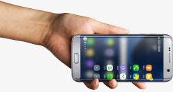 在手上横握着的GalaxyS7edge手持手机数码素材
