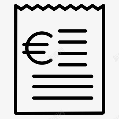 欧元图标收据银行单据票据图标