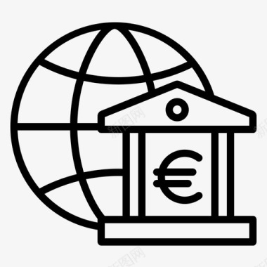 欧元图标全球银行欧元网上银行图标