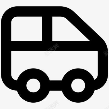 公共标识红公共汽车汽车车辆图标